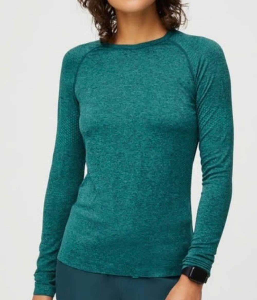 FIGS Seamless Green Long Sleeve Athletic Top, Size S